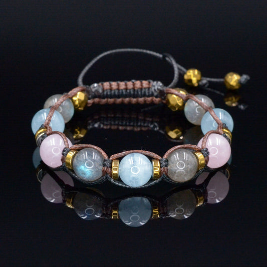 Labradorit Armband - Damen Aquamarin Rosenquarz Kristall Geflochtenes verstellbares Armband - Muttertagsgeschenk - Geschenk für - Birthstone Bracelet - Gemstone Bracelet Women - Chakra Bracelet - Macrame Bracelet - Healing Bracelet - Valinde - Shamballa Bracelet - Birthstone Bracelet - Gemstone Bracelet Women - Chakra Bracelet - Macrame Bracelet - Healing Bracelet - ValindeFrau
