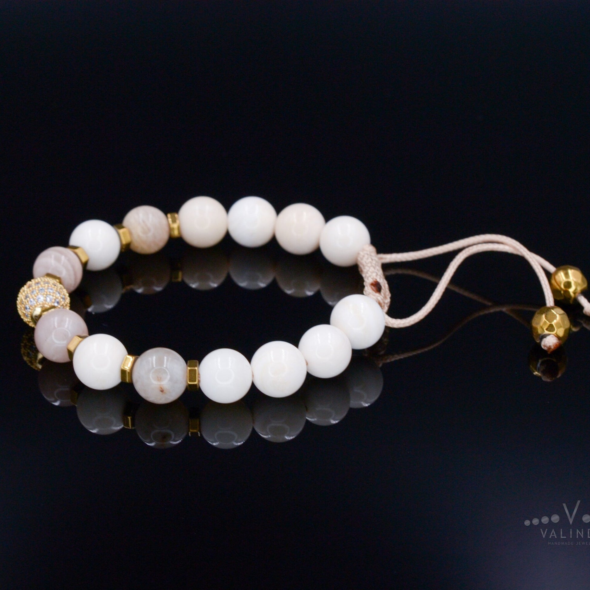 Women's Pearl Beaded Bracelet - Sunstone Crystal Bracelet - Gift for Women- Adjustable Macrame Bracelet - CZ Bracelet - Mother's Day Gift - Birthstone Bracelet - Gemstone Bracelet Women - Chakra Bracelet - Macrame Bracelet - Healing Bracelet - Valinde - Shamballa Bracelet - Birthstone Bracelet - Gemstone Bracelet Women - Chakra Bracelet - Macrame Bracelet - Healing Bracelet - Valinde
