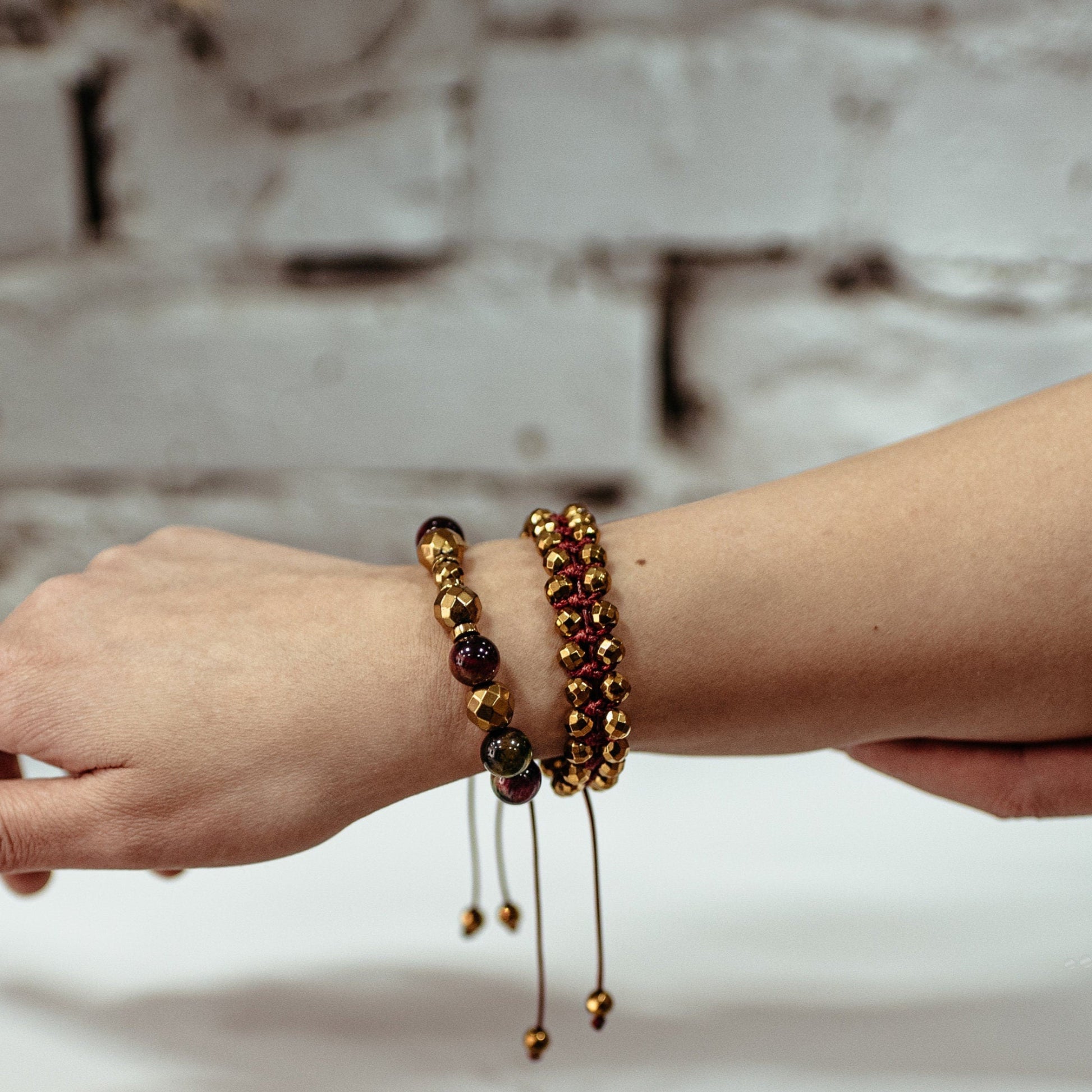 Women's Hematite & Tiger's Eye Beaded Bracelet Set - Double Row Bracelet - Gift for Woman - Adjustable Crystal Bracelet Set - Gift for Her - Birthstone Bracelet - Gemstone Bracelet Women - Chakra Bracelet - Macrame Bracelet - Healing Bracelet - Valinde - Shamballa Bracelet - Birthstone Bracelet - Gemstone Bracelet Women - Chakra Bracelet - Macrame Bracelet - Healing Bracelet - Valinde
