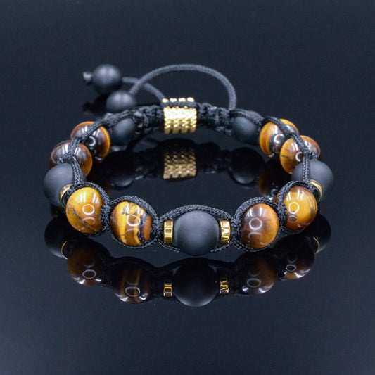 Herren Tigerauge Armband Perlenarmband Tigerauge Armband Makramee Armband Onyx Armband Edelstein Armband Geschenk für Männer Stein Armband  - Shamballa Bracelet - Mantra Bracelet  -  Birthstone Bracelet - Gemstone Bracelet Men - Chakra Bracelet - Macrame Bracelet - Healing Bracelet - Valinde