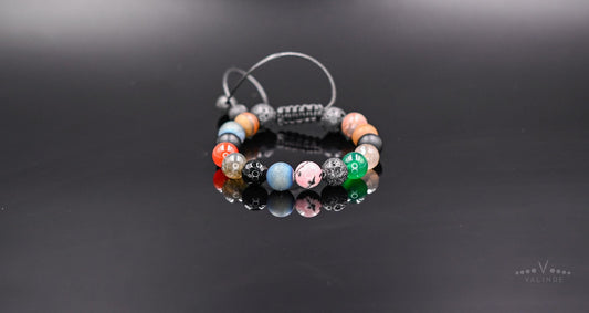 Women's Gemstone Beads Bracelet Agate Bracelet Macrame Bracelet Lava Stone Bracelet Rhodonite Bracelet Gift for Woman Tiger's Eye Bracelet