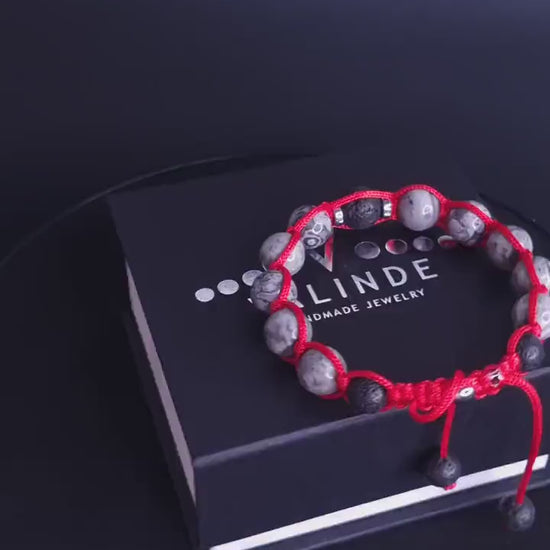 Jasper Bead Bracelet Men's Bracelet Adjustable Bracelet Gemstone Bead Bracelet Macramé Bracelet Gift for Men Stone Bead Bracelet  - Shamballa Bracelet - Mantra Bracelet  -  Birthstone Bracelet - Gemstone Bracelet Men - Chakra Bracelet - Macrame Bracelet - Healing Bracelet - Valinde